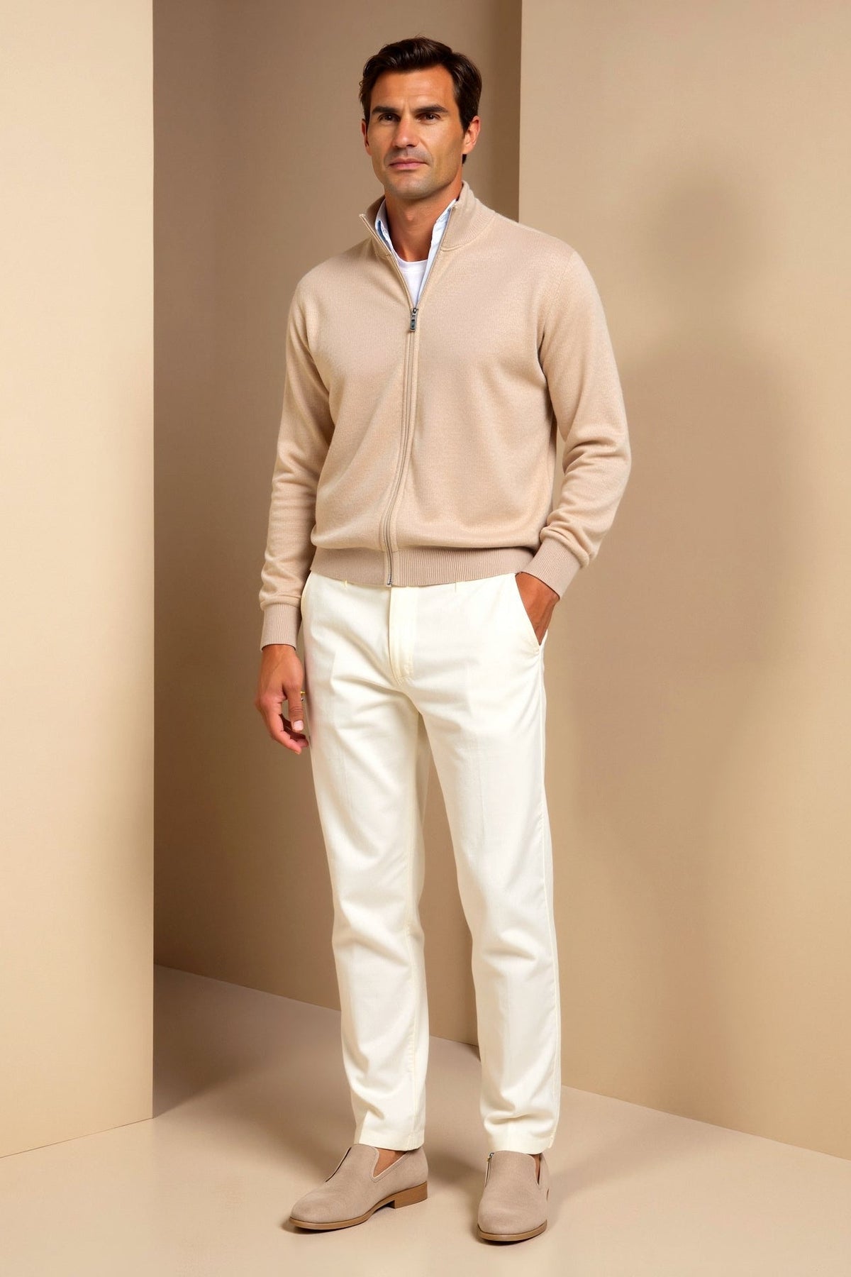 Herr Cardigan Slim-Fit Stilren 6