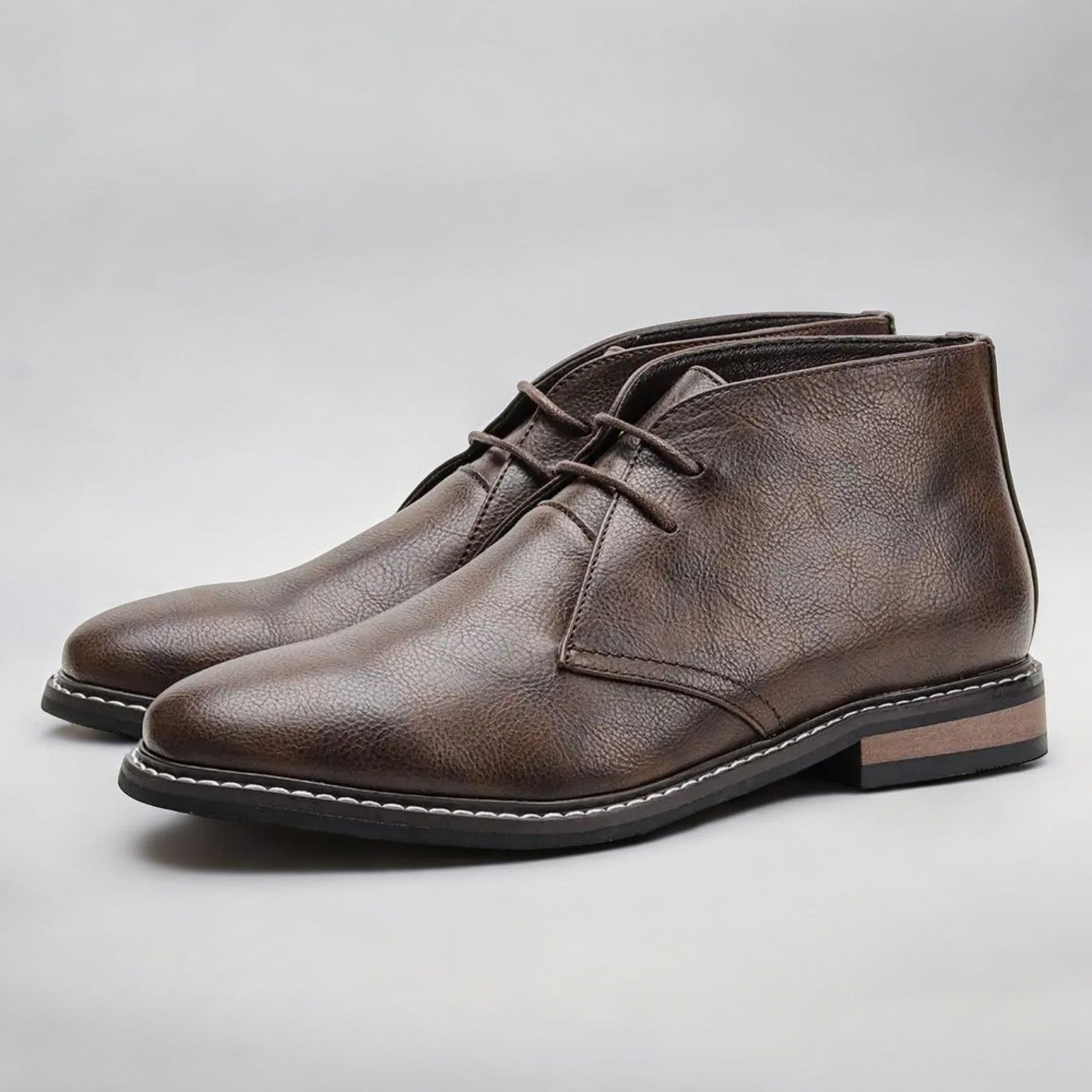 Herr Chukka Boots Läder Elegant Slitstark Gummisula 2