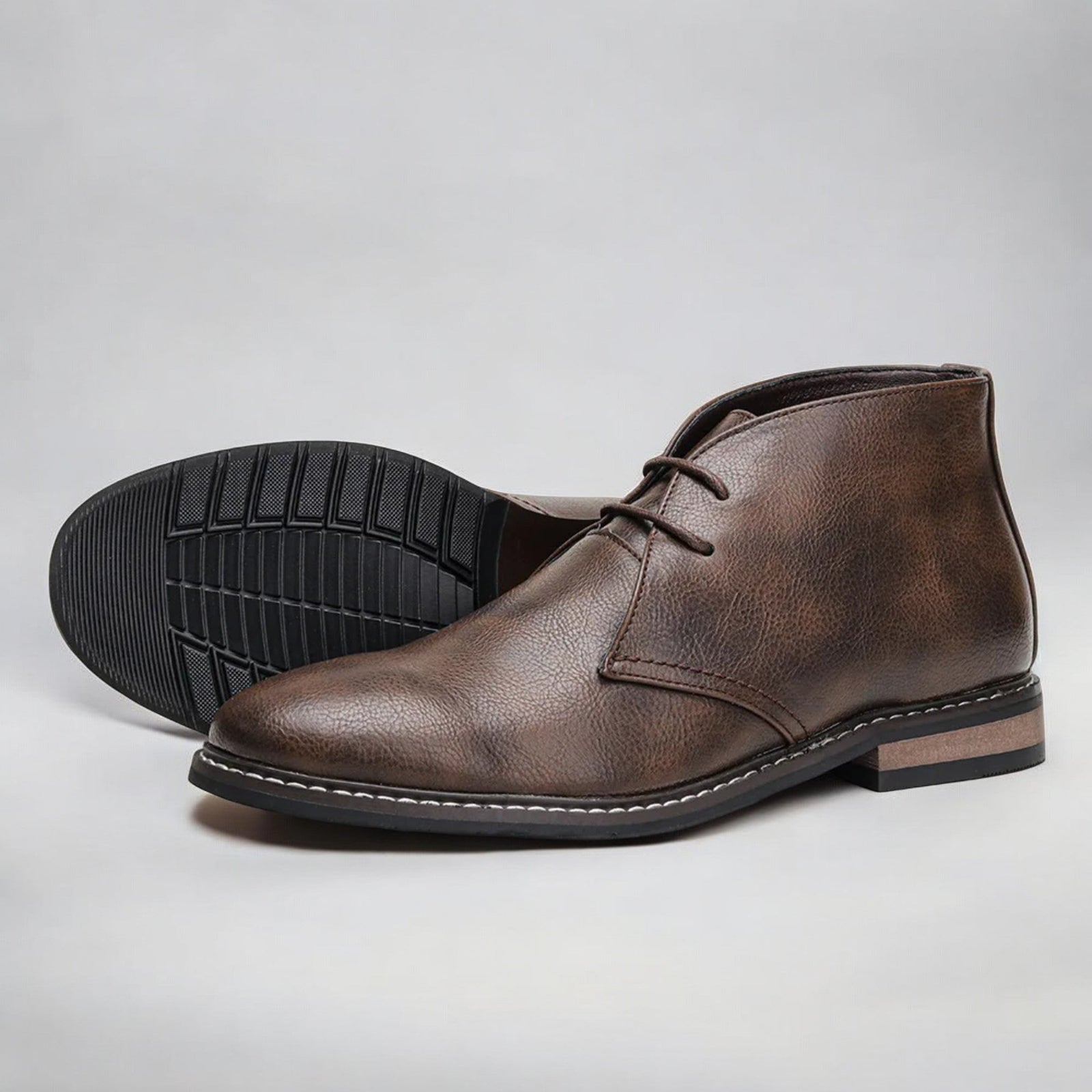Herr Chukka Boots Läder Elegant Slitstark Gummisula 3