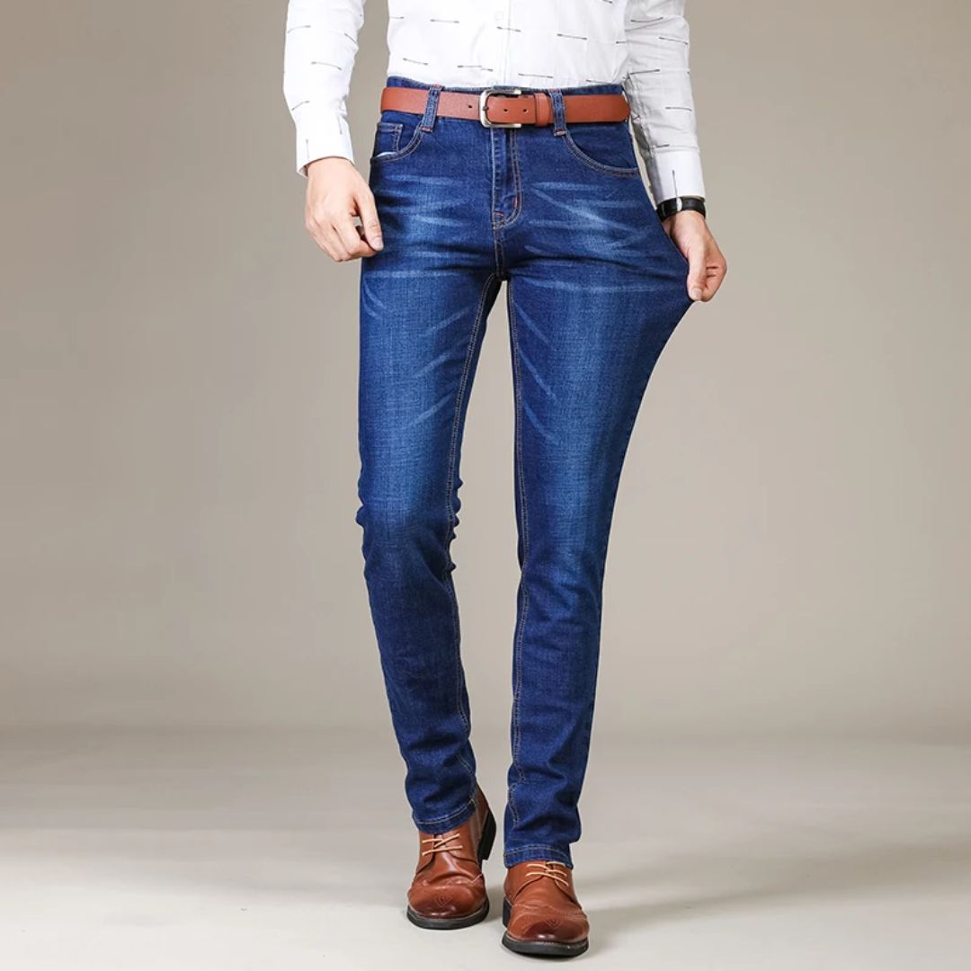 Herr Denim Jeans Raka Snitt Flexibel 1