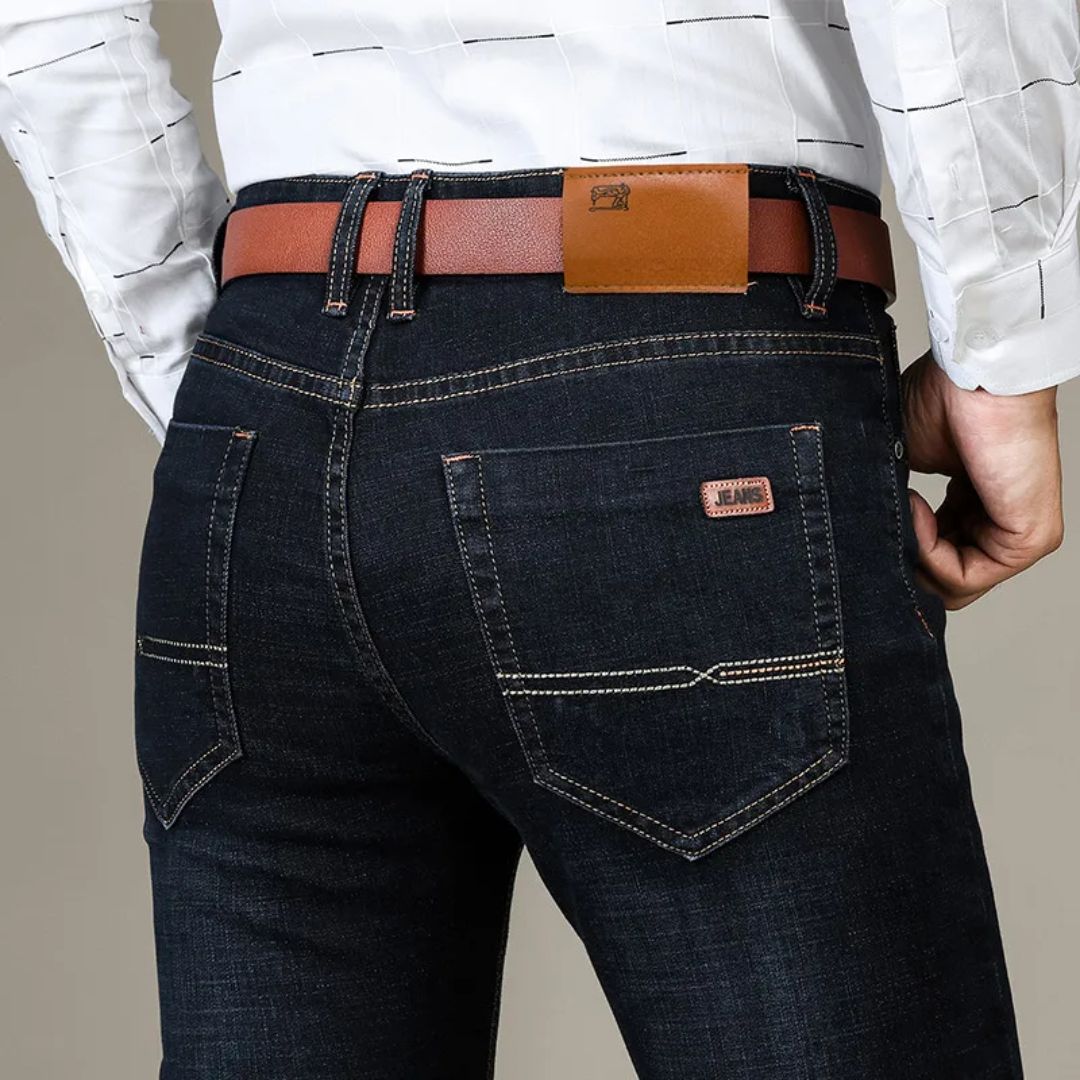 Herr Denim Jeans Raka Snitt Flexibel 4