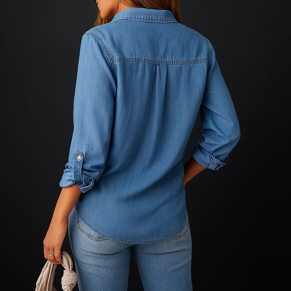 Herr Denim Skjorta Med Knappstängning 2