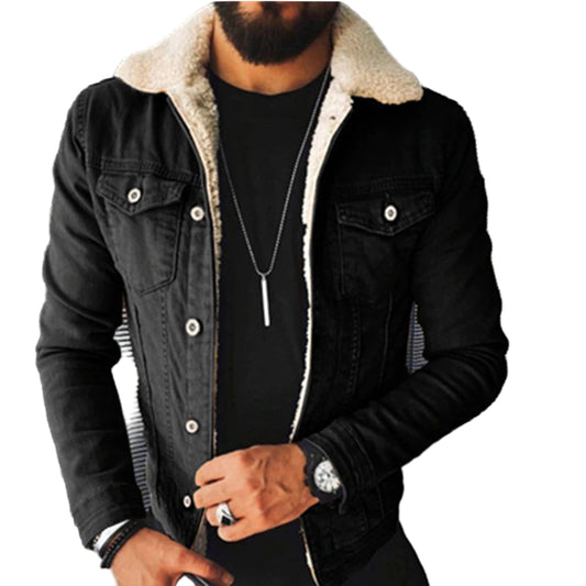 Herr Denimjacka Trendig Design 0