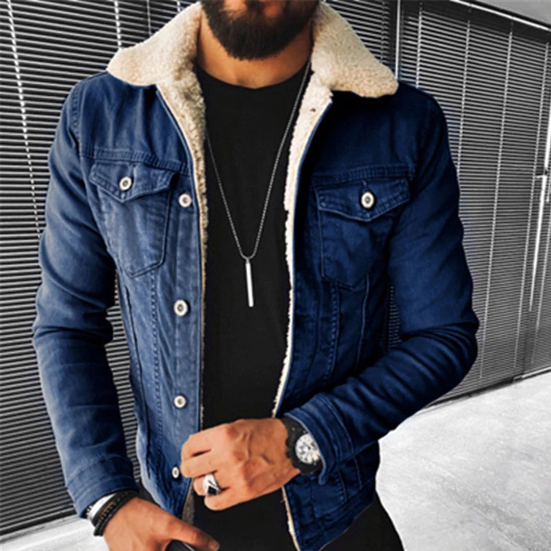 Herr Denimjacka Trendig Design 2