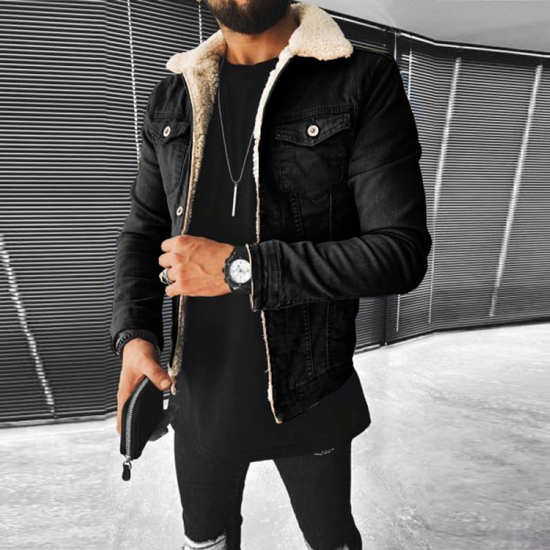 Herr Denimjacka Trendig Design 3