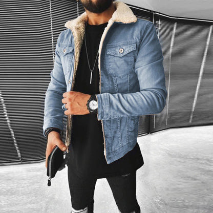 Herr Denimjacka Trendig Design 4