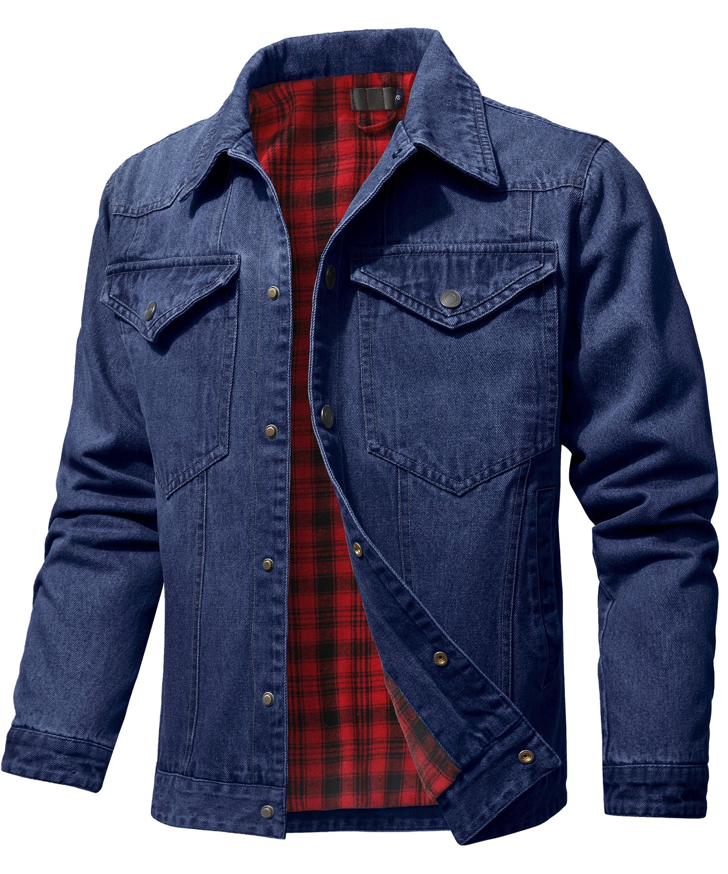 Herr Denimjacka med Flanellfoder och Flera Designalternativ 6