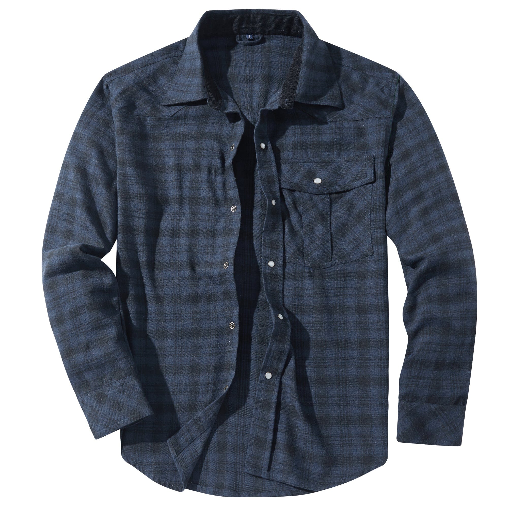 Herr Flanellskjorta Klassisk Design i Bomull-Polyester 2