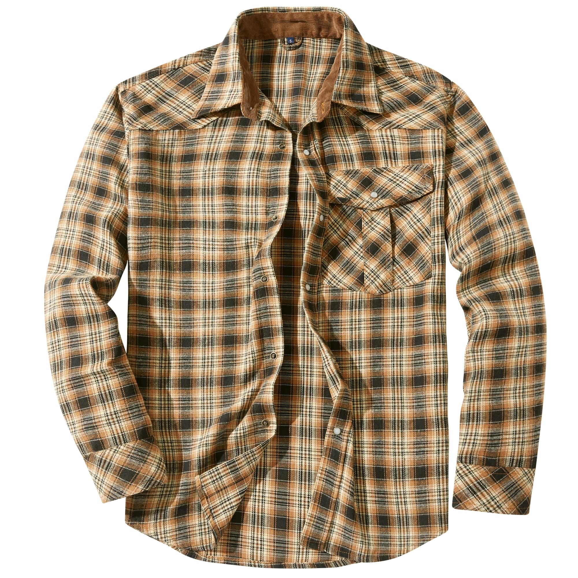 Herr Flanellskjorta Klassisk Design i Bomull-Polyester 3
