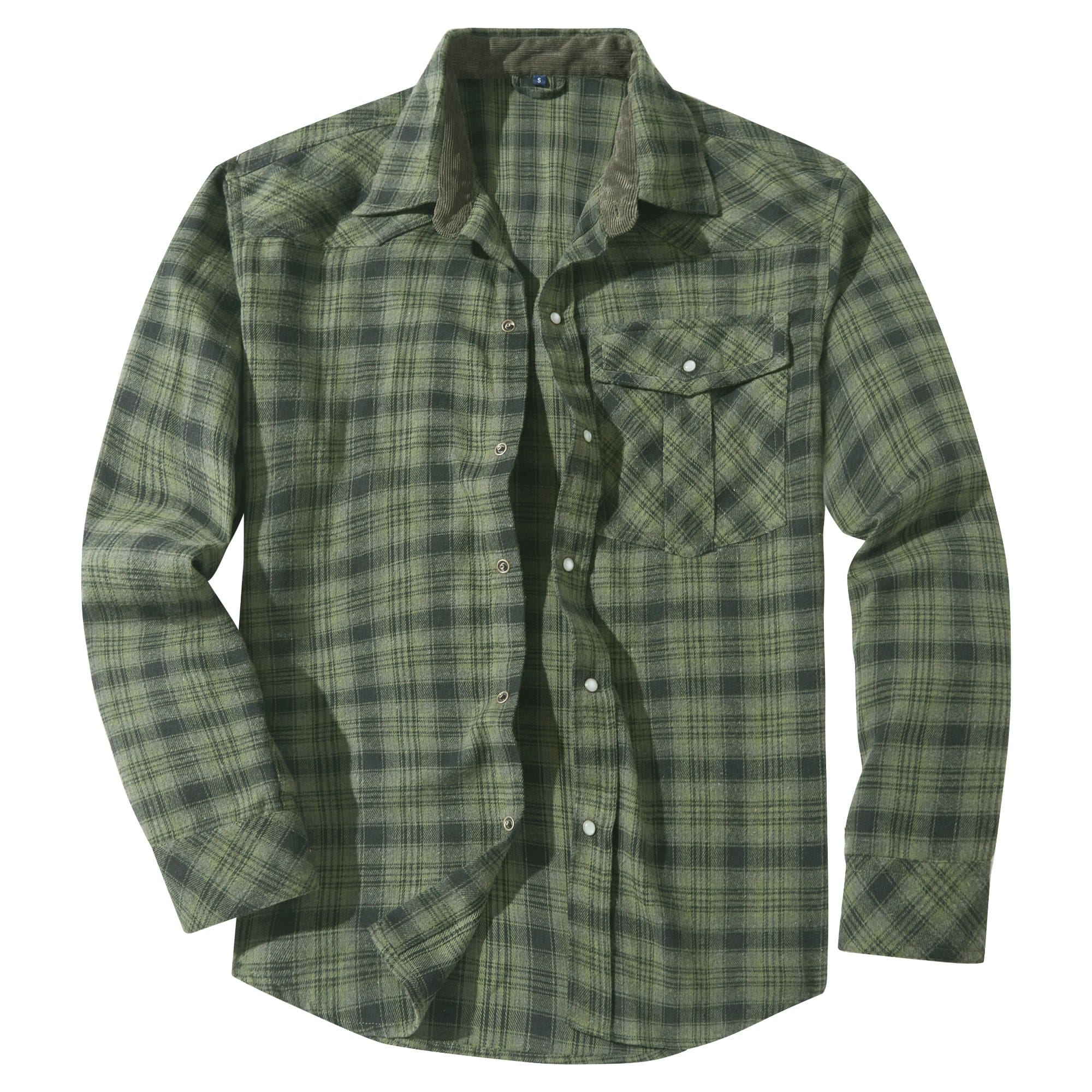 Herr Flanellskjorta Klassisk Design i Bomull-Polyester 4