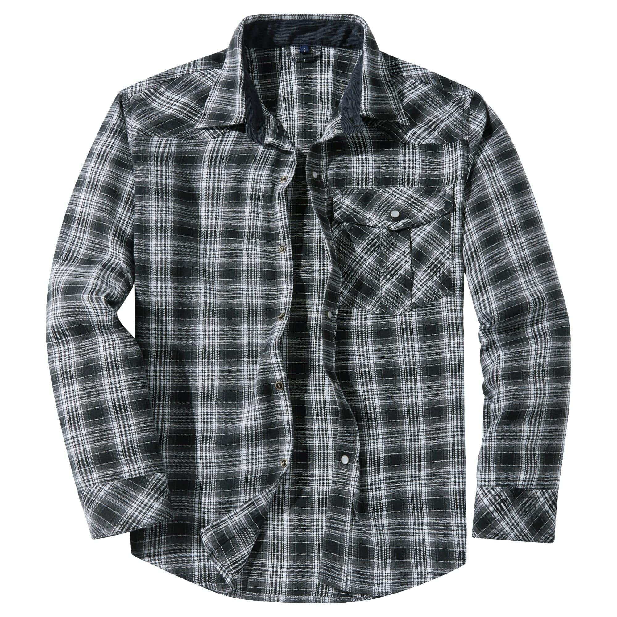 Herr Flanellskjorta Klassisk Design i Bomull-Polyester 5