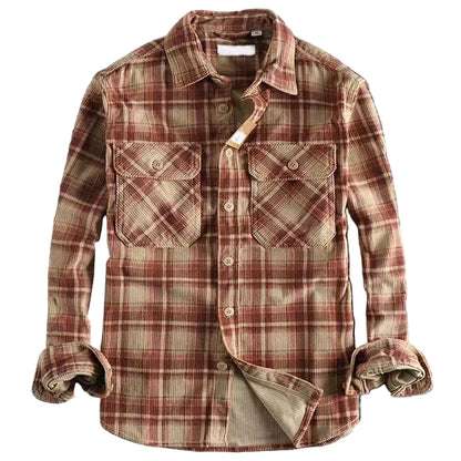 Herr Flanellskjorta Rutig Casual Stil 0