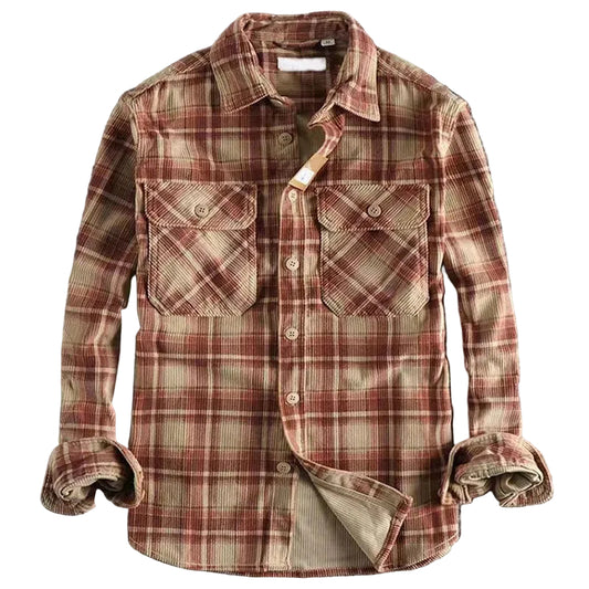 Herr Flanellskjorta Rutig Casual Stil 0
