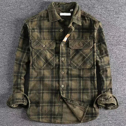 Herr Flanellskjorta Rutig Casual Stil 1