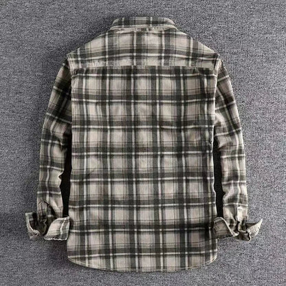 Herr Flanellskjorta Rutig Casual Stil 3