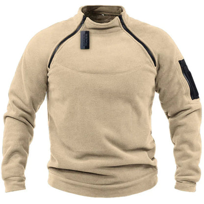Herr Fleece Pullover Med Dragkedja Stil 0