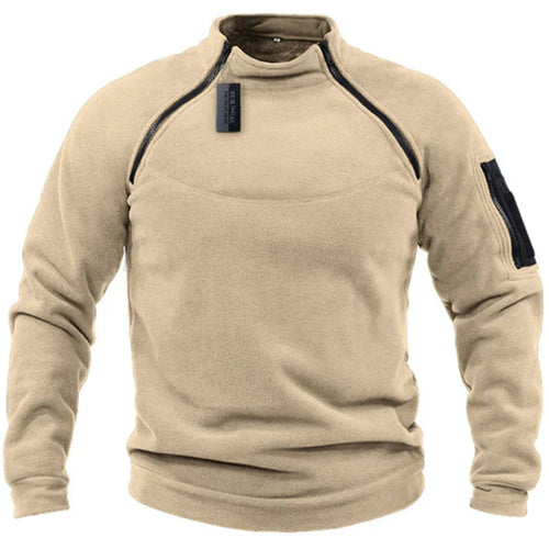 Herr Fleece Pullover Med Dragkedja Stil 0