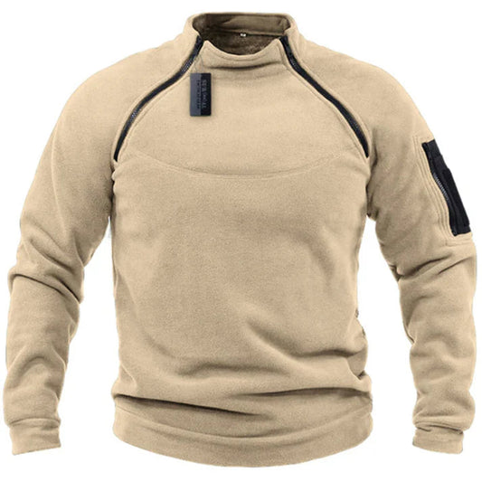 Herr Fleece Pullover Med Dragkedja Stil 0