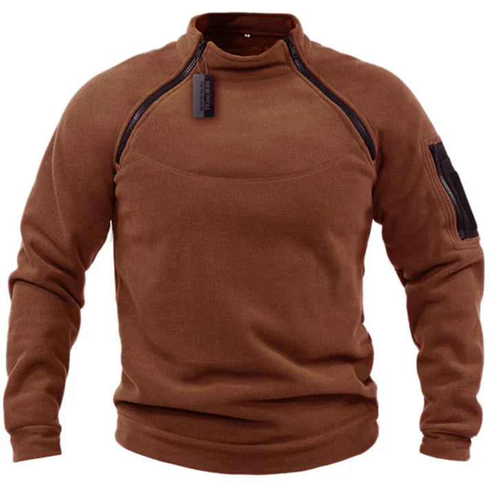 Herr Fleece Pullover Med Dragkedja Stil 1