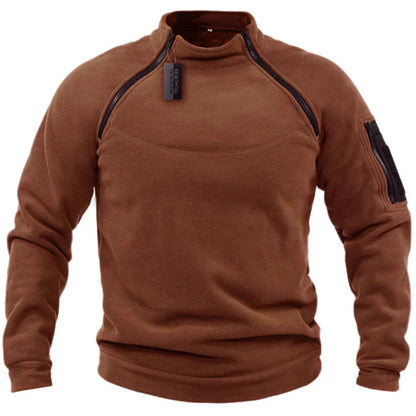 Herr Fleece Pullover Med Dragkedja Stil 1