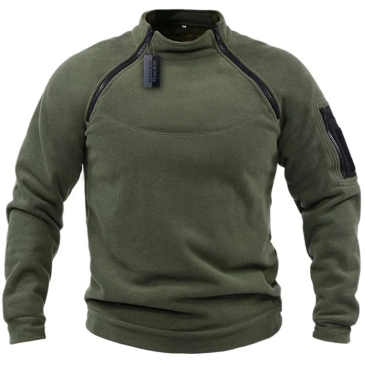 Herr Fleece Pullover Med Dragkedja Stil 2