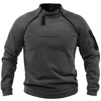 Herr Fleece Pullover Med Dragkedja Stil 3