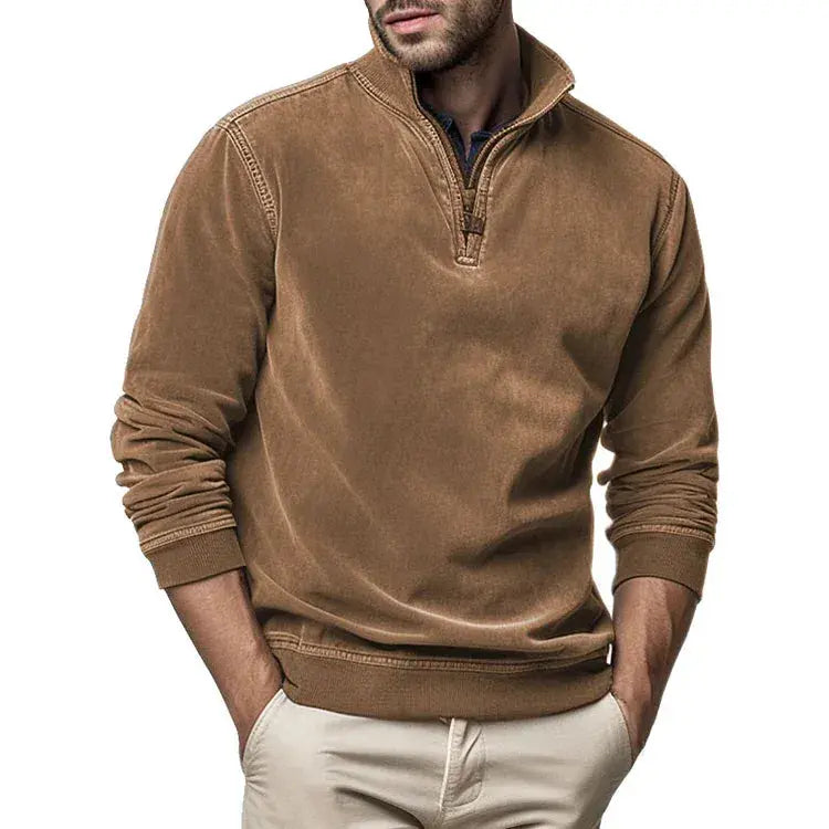 Herr Fleece Tröja Vintage Design Avslappnad 2