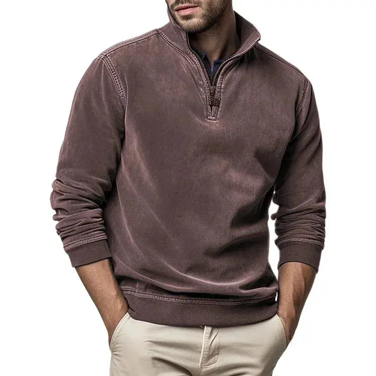Herr Fleece Tröja Vintage Design Avslappnad 3