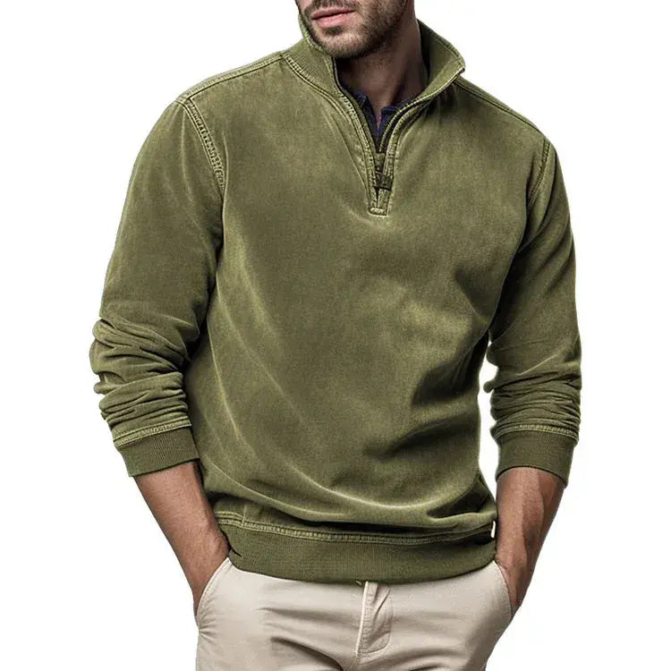 Herr Fleece Tröja Vintage Design Avslappnad 7