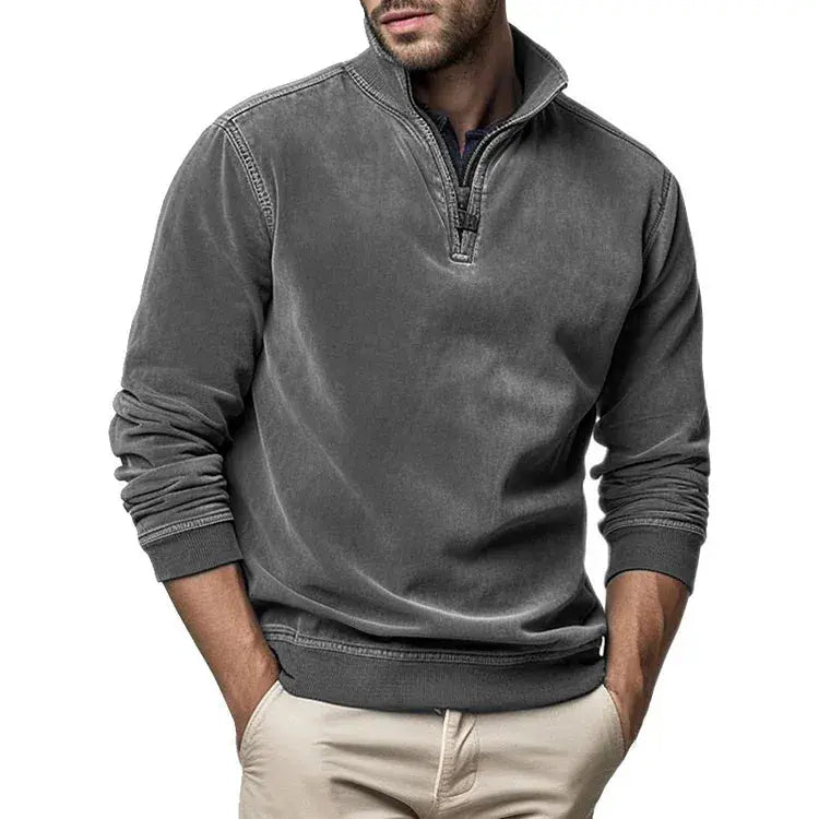 Herr Fleece Tröja Vintage Design Avslappnad 9