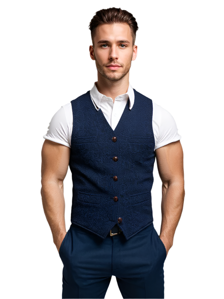 Herr Gilet Modern Design V-hals 0