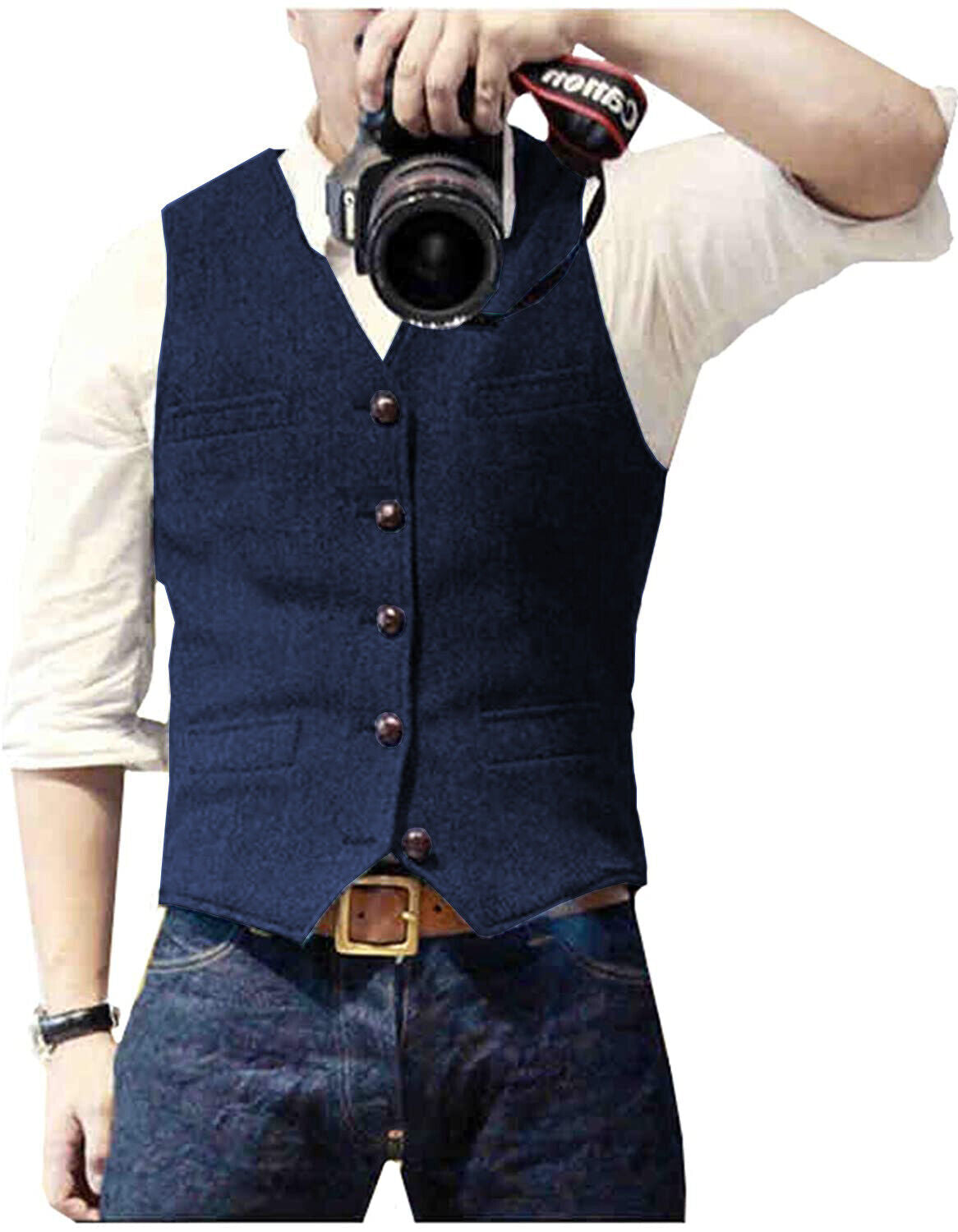 Herr Gilet Modern Design V-hals 1