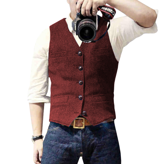 Herr Gilet Modern Design V-hals 3