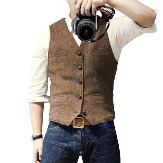 Herr Gilet Modern Design V-hals 4