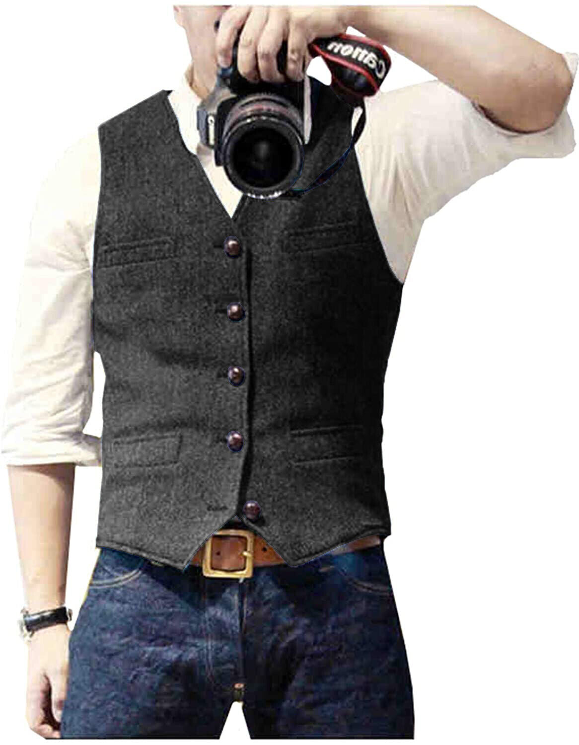 Herr Gilet Modern Design V-hals 6