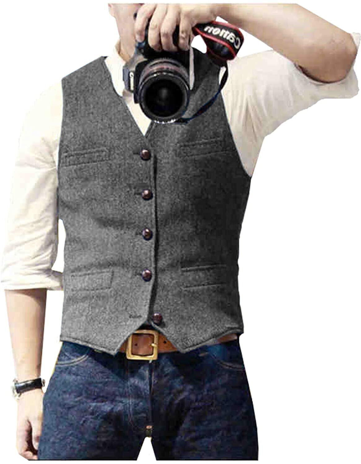 Herr Gilet Modern Design V-hals 7
