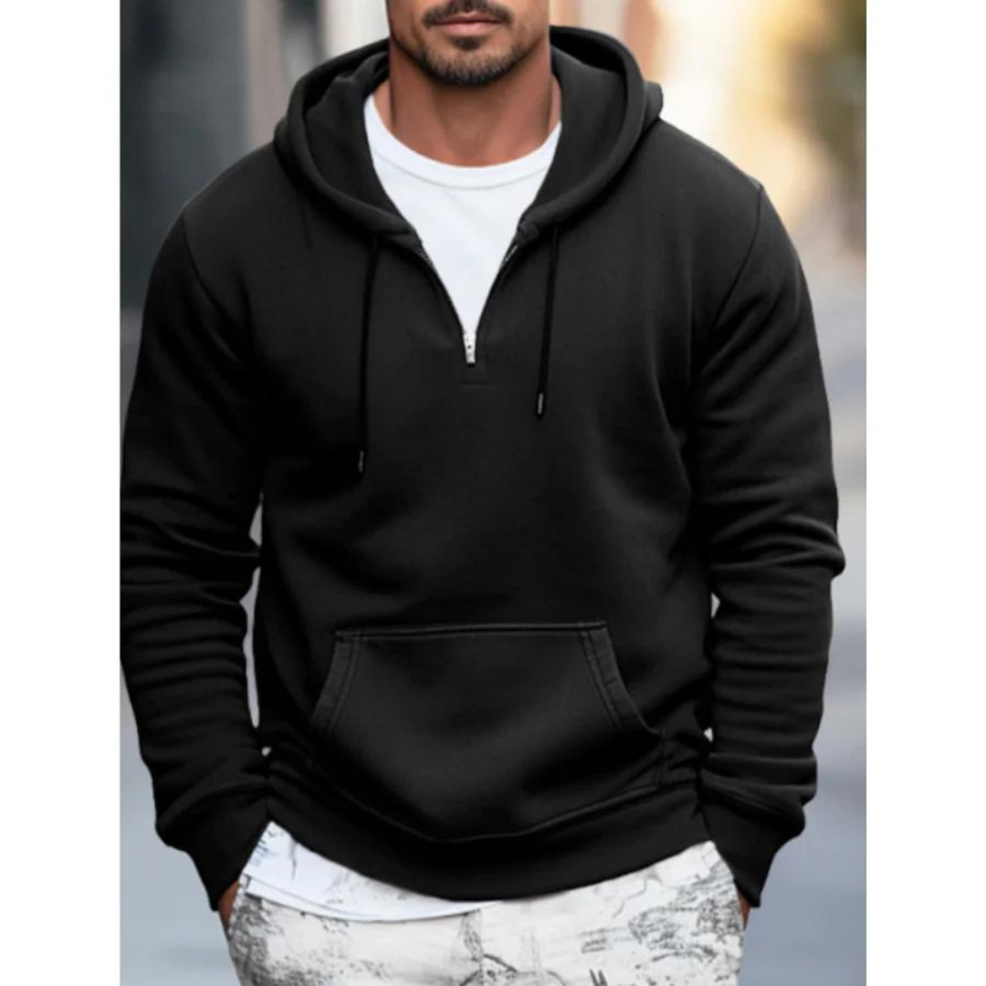 Herr Hoodie med Känguruficka Modern Stil 1