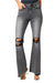 Herr Jeans Faded Flair Hög Midja Denim Svarta 0