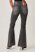 Herr Jeans Faded Flair Hög Midja Denim Svarta 3