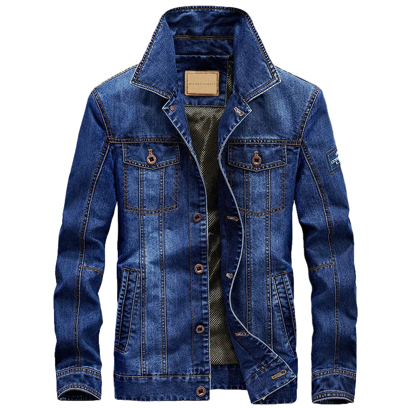 Herr Jeansjacka Modern Stil 0