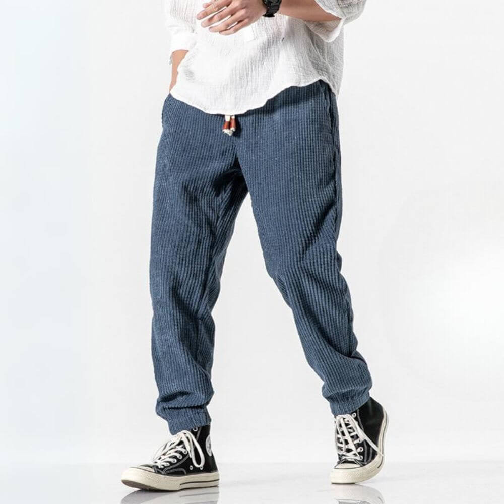 Herr Joggingbyxor Corduroy Justerbart Dragsnöre 2