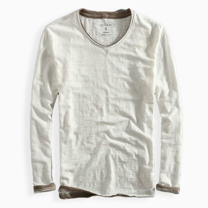 Herr Långärmad T-shirt V-ringad 3