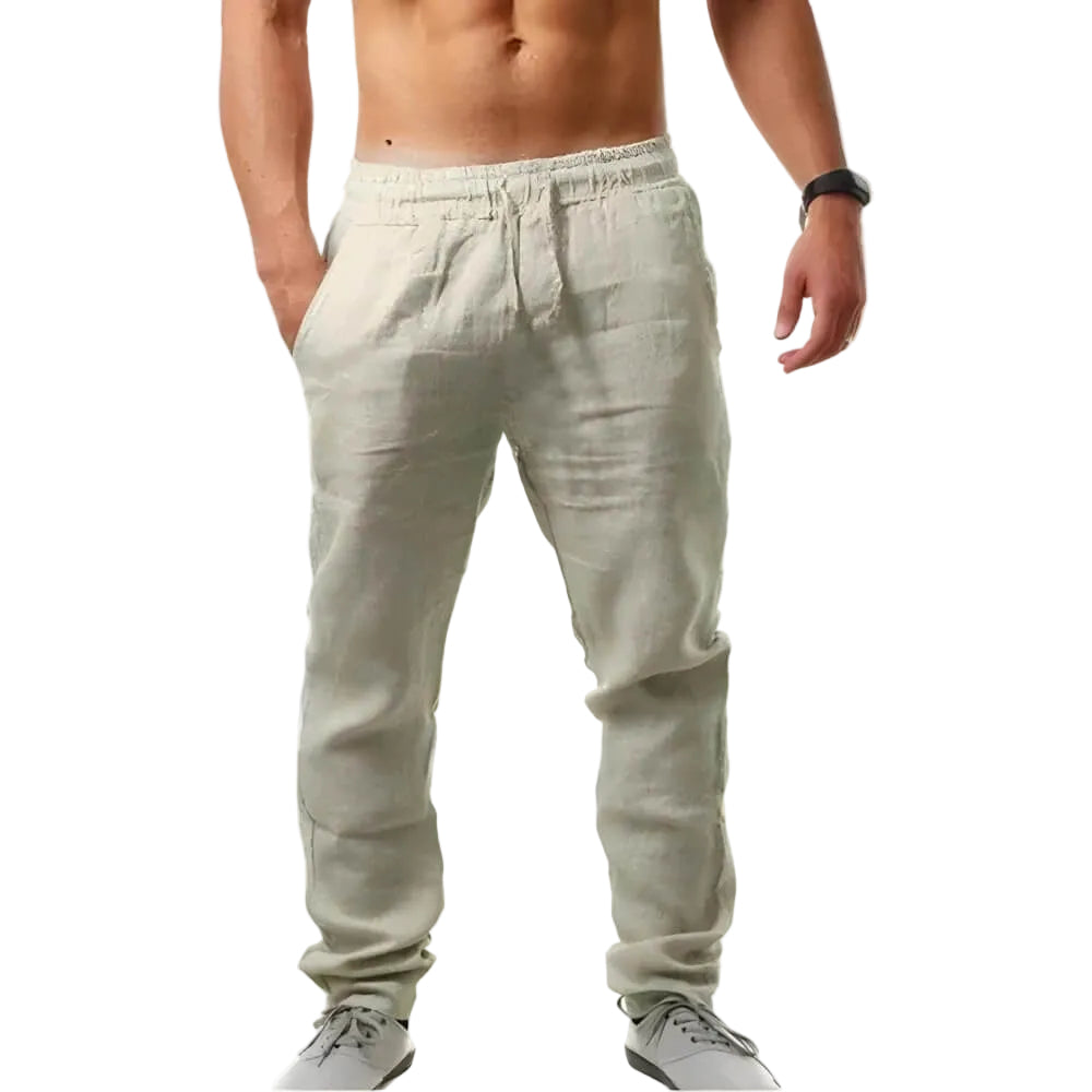 Herr Linnebyxor Casual Stil för Sommarlook 0