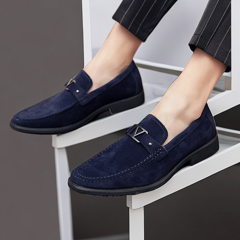 Herr Loafers Suede med Dekorativ Spänne 3