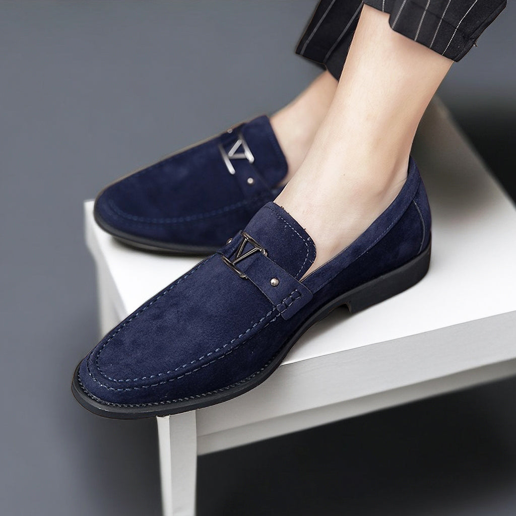 Herr Loafers Suede med Dekorativ Spänne 5
