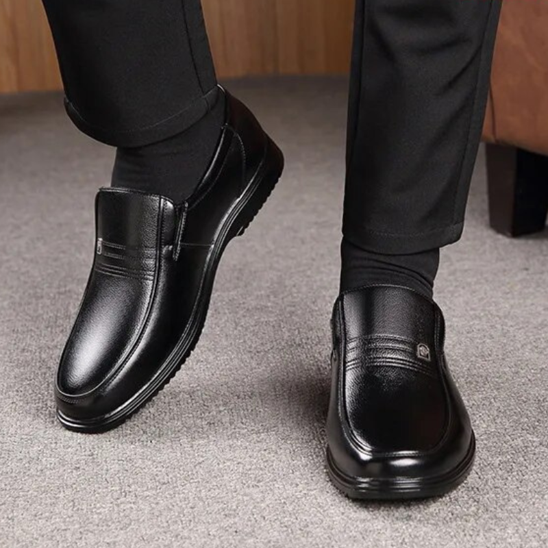 Herr Loafers i Läder med Elegant Design 4
