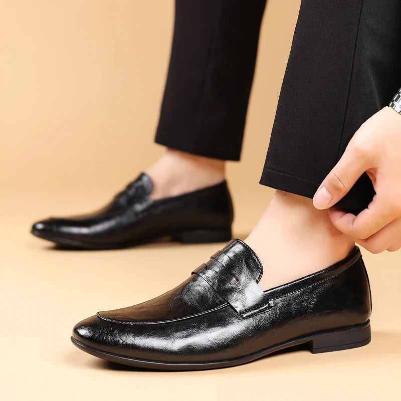 Herr Loafers i Läder med Modern Design 3