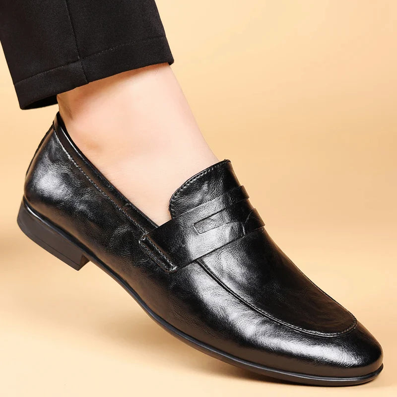 Herr Loafers i Läder med Modern Design 4
