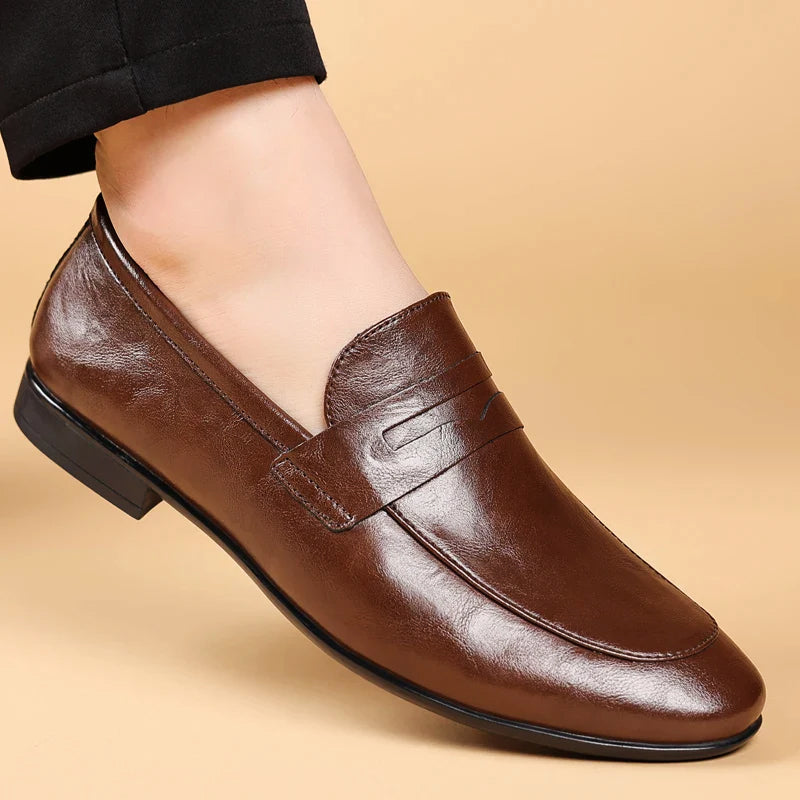 Herr Loafers i Läder med Modern Design 5