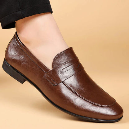 Herr Loafers i Läder med Modern Design 5